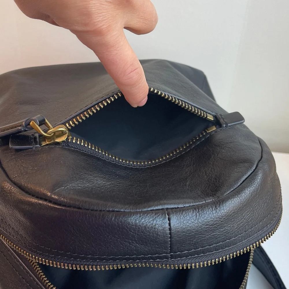 Fossil Black Genuine Leather Backpack